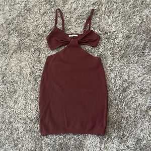 Peppermayo Brown Cutout Dress